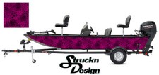 Pink Chameleon Hexagons Camo Boat Wrap Vinyl Graphic Decal Kit Fish Bass Fishing