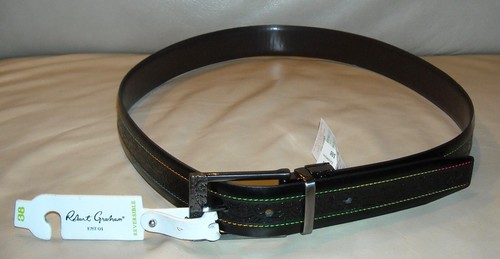 NWT Men's Robert Graham Ciscan Reversible Belt Color Black/Brown Size 38 $88 - 第 6/6 張圖片
