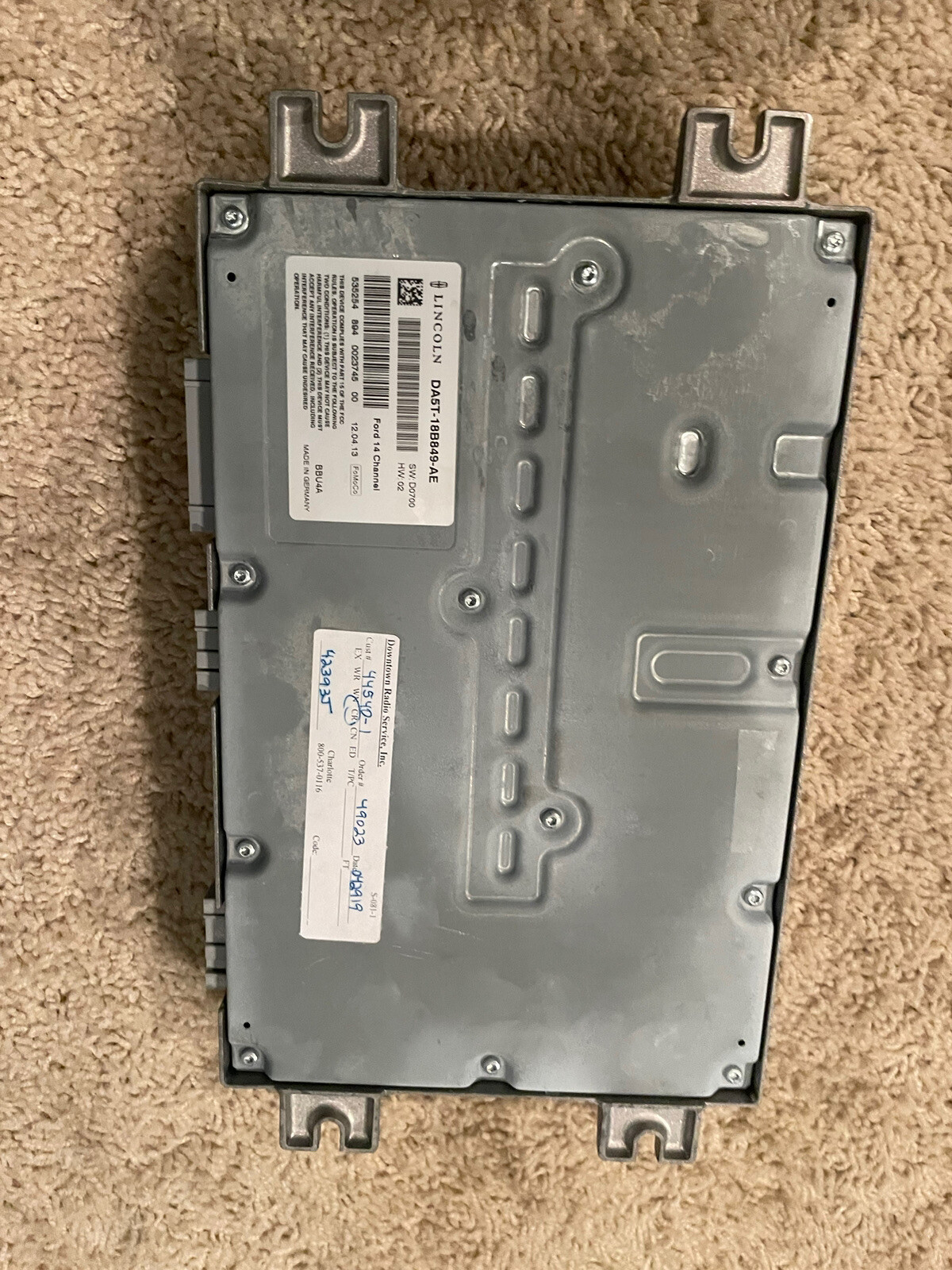 20132016 Lincoln MKS 14 Channel THX Audio Amplifier DA5T18B849AE Amp