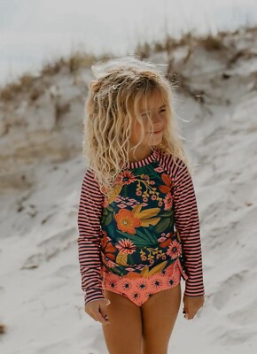 NWT Oopsie Daisy Girls Navy Long Sleeve One Piece Swim Suit