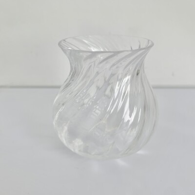 Ripple kleine Glas Knospen Vase Swirl transparent Vintage 80er Jahre 2,5''