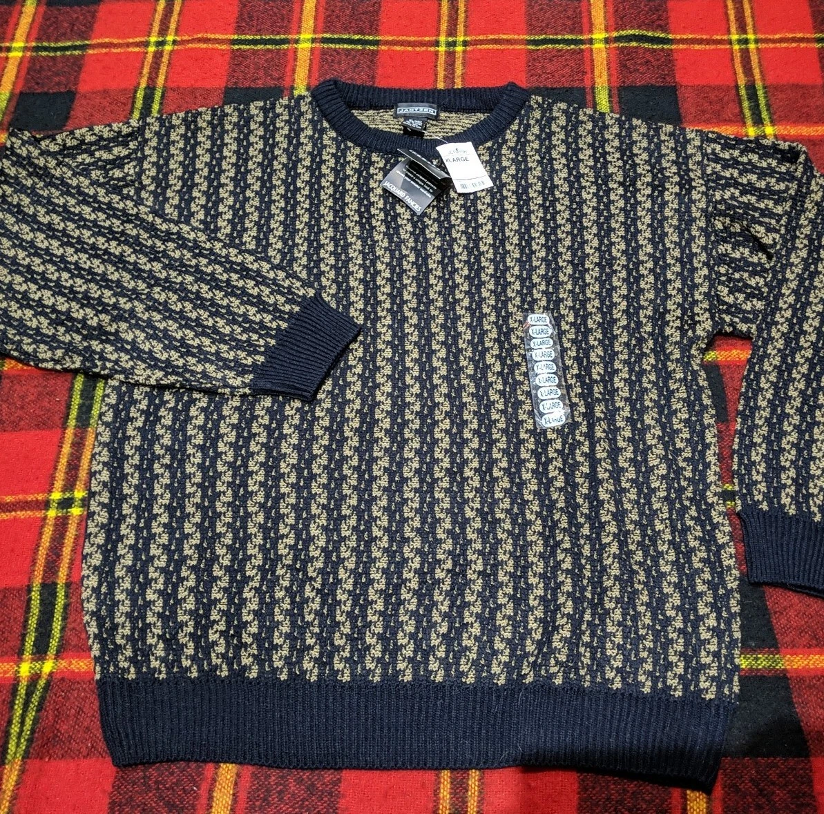 Vtg NWT Jantzen Mens Sweater Crewneck Pullover Cable Knit Jacquard Fancy XL  | eBay