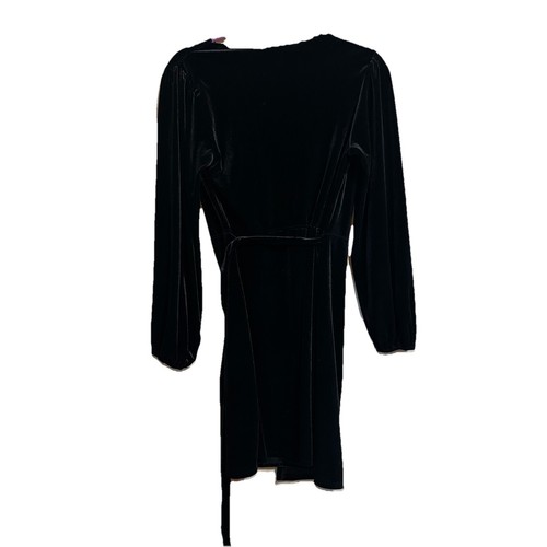 Gibsonlook Women’s XS BLACK Velvet Bell Longsleeve Wrap Style Mini Dress NWT - Picture 10 of 13
