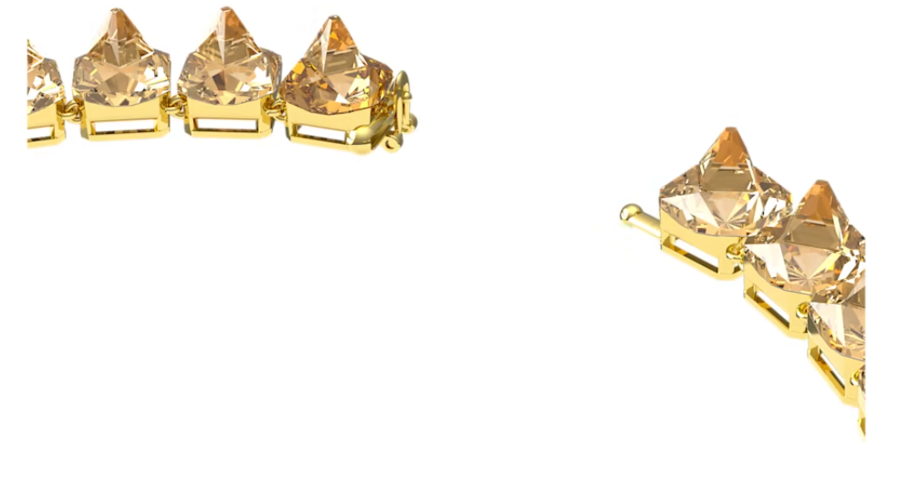 Swarovski Ortyx Necklace Pyramid Cut, Yellow, Gold-Tone