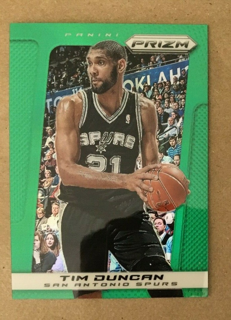 Tim Duncan 2013-14 Panini Prizm GREEN Refractor SP ~ SPURS!