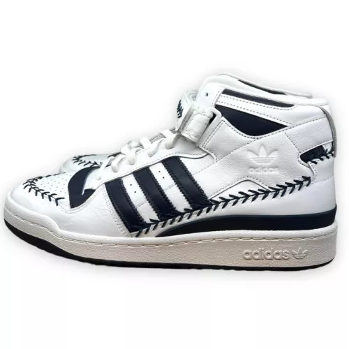 Adidas Mens Forum Mid Aaron Judge Sneakers 12 White Navy Baseball stitching