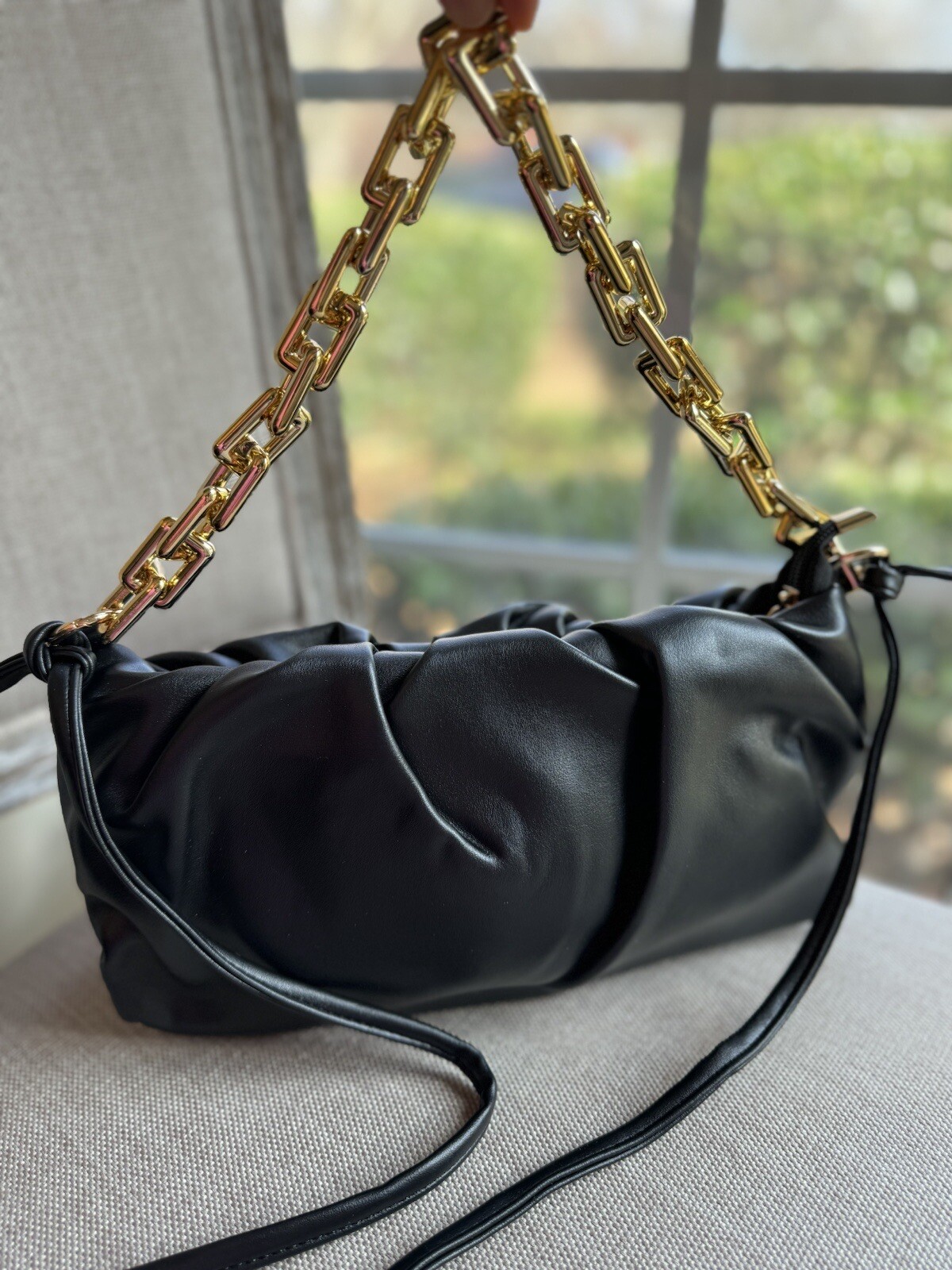 Pleated Tote Bag Soft Leather Women's  Handbag Shoulder Bags
