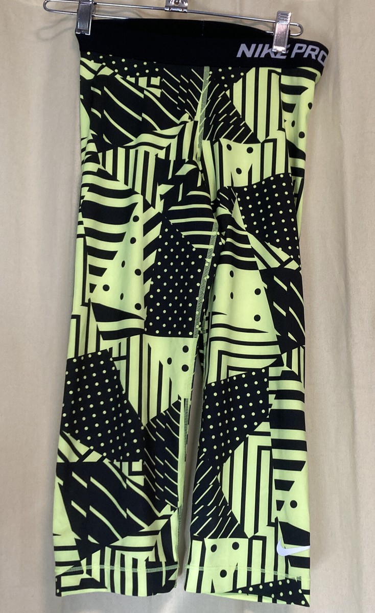 nike pro leggings yellow band