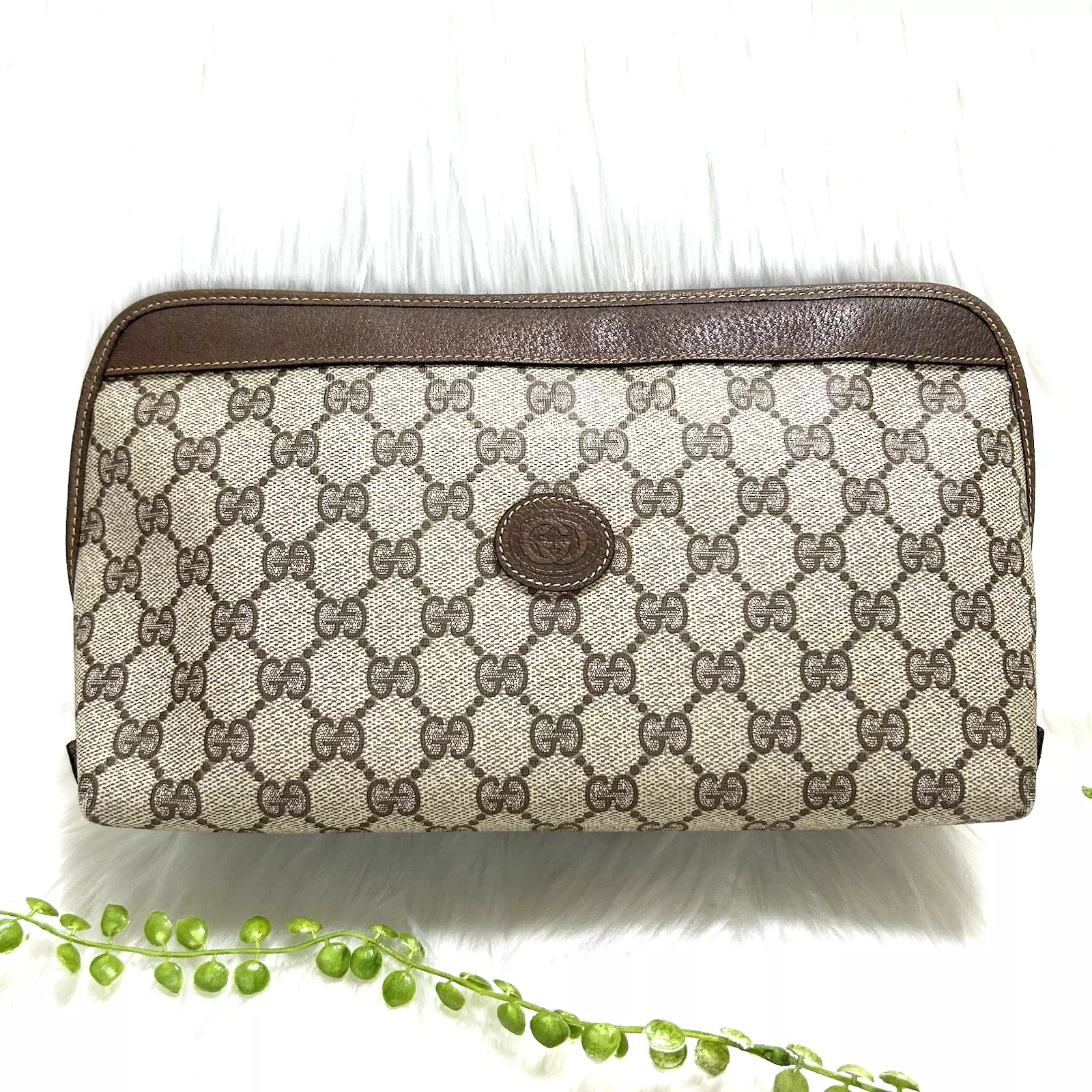 Deuxième sac pochette vintage GUCCI GG Supreme marron