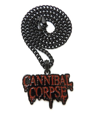RAPPER'S CANNIBAL CORPSE BLACK PENDANT & 5mm 24'' CUBAN CHAIN HIP HOP NECKLACE