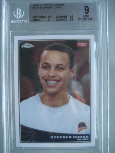 2009-10 Topps Chrome #101 Stephen Curry Rookie Rc BGS 9 Mint /999 Warriors
