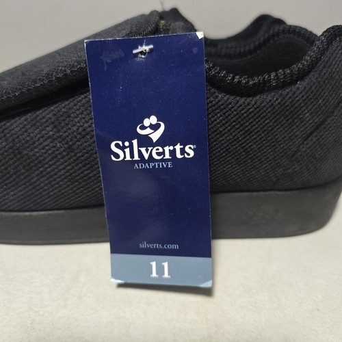 NEW Silverts Adaptive Slippers Diabetic Easy On Black Adjustable Womens 11 Men 9 - Picture 8 of 14