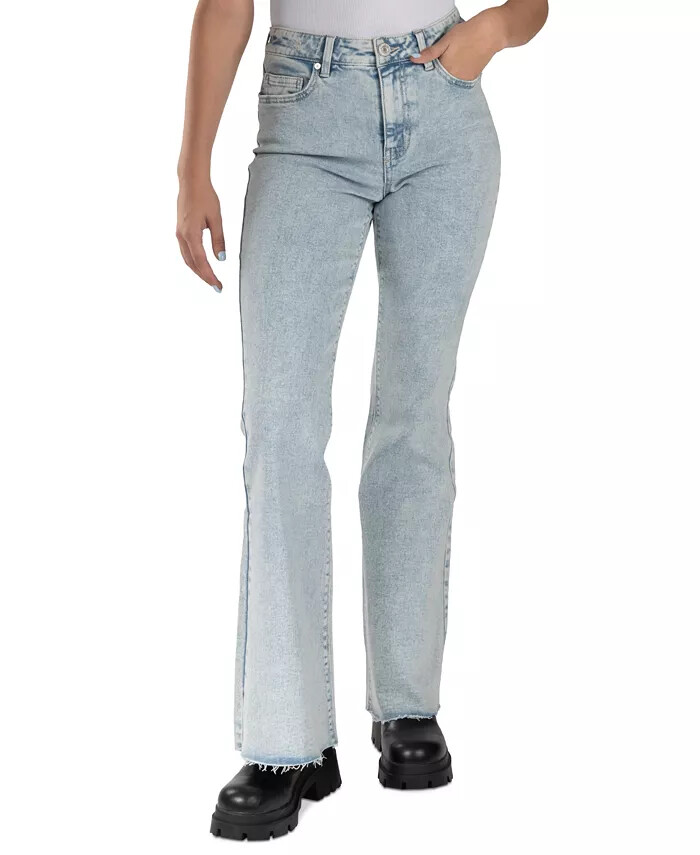 Wide Leg Indigo Rein High Waisted Jeans Juniors' High-Rise Exposed