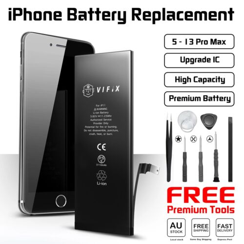 iPhone X 11 8 7 6S 6 PLUS 5 5S XR XS 12 13 PRO Max Mini Battery Replacement - Picture 1 of 26