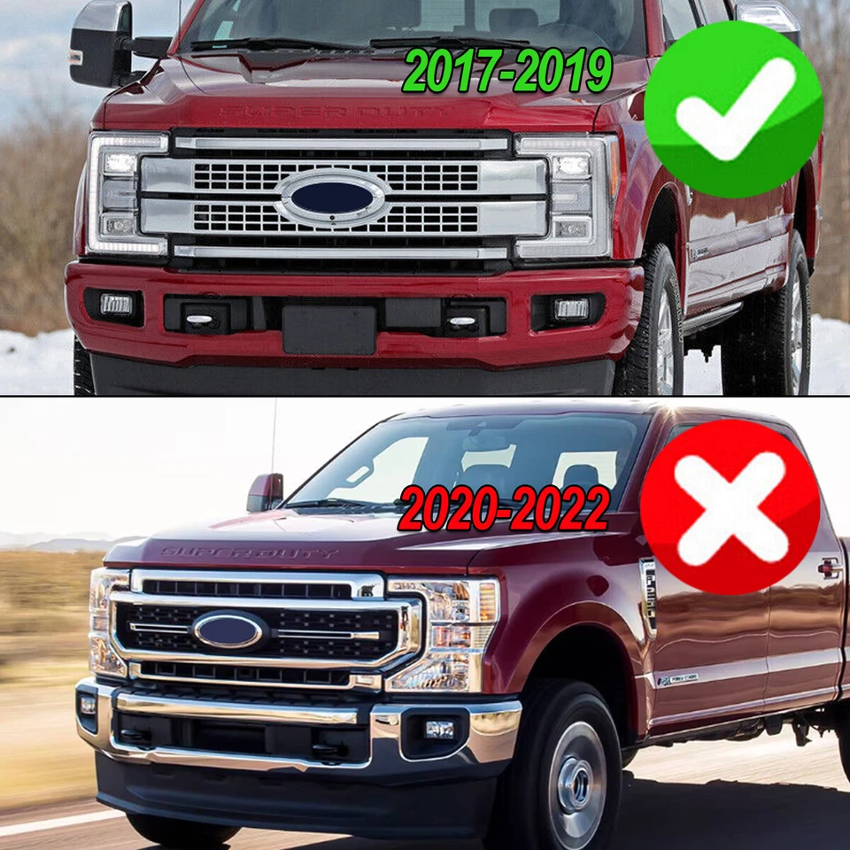 For 2017-2019 Ford F250 F350 F450 Super Duty Platinum Front Grille Agate Black - Изображение 4 из 4