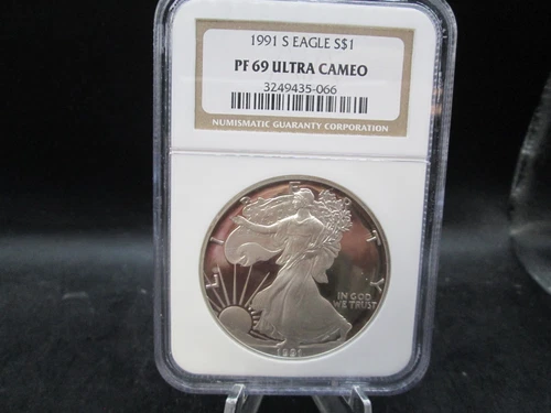 1991 S American Eagle Proof Silver 1oz. Dollar Coin NGC PF 69 Ultra Cameo