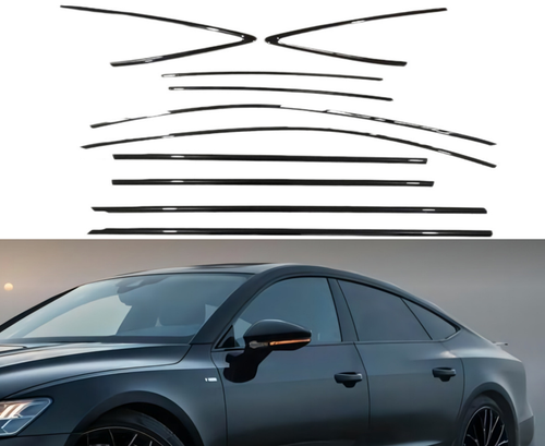 Black Stainless Window Molding Strips Trim Accessories For 2012-2018 AUDI A7 S7 - Picture 6 of 6