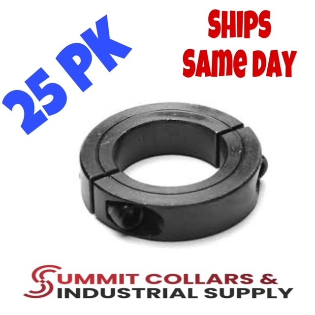 1-1/4" Bore DOUBLE SPLIT STEEL (25 PCS) CLAMPING SHAFT COLLAR BLACK OXIDE