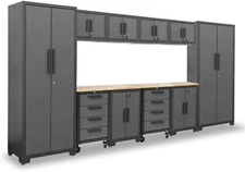Garage Storage Cabinet System 12 Pcs Garage Workshop Set W/Steel Cabinet Drawers