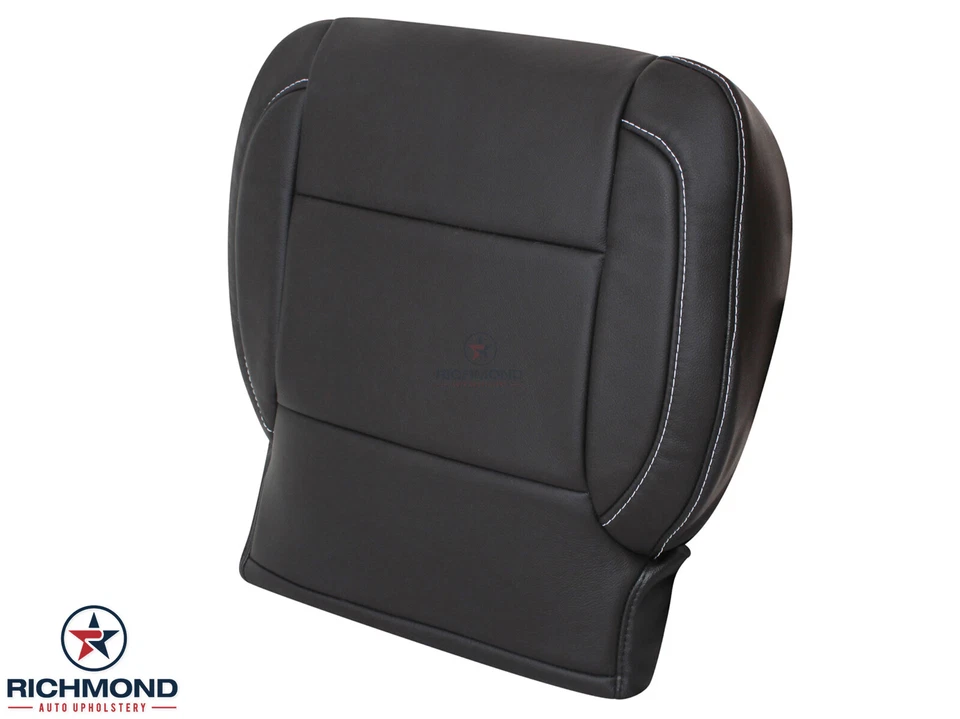 14-18 Chevy Silverado 1500 LT Z71 - Cubierta de asiento de cuero inferior del lado del conductor negra Foto 4 de 4