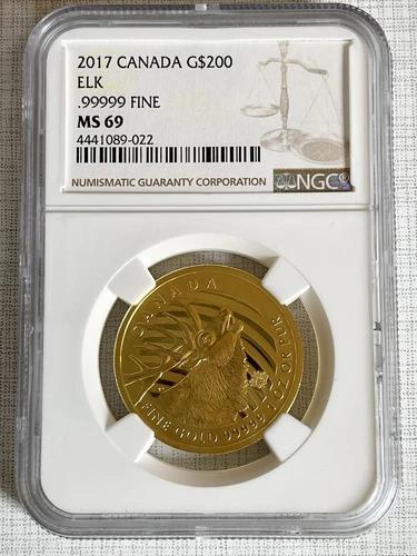 Canada 2017 Elk $200 1 oz Gold NGC MS69 SKU# 6593