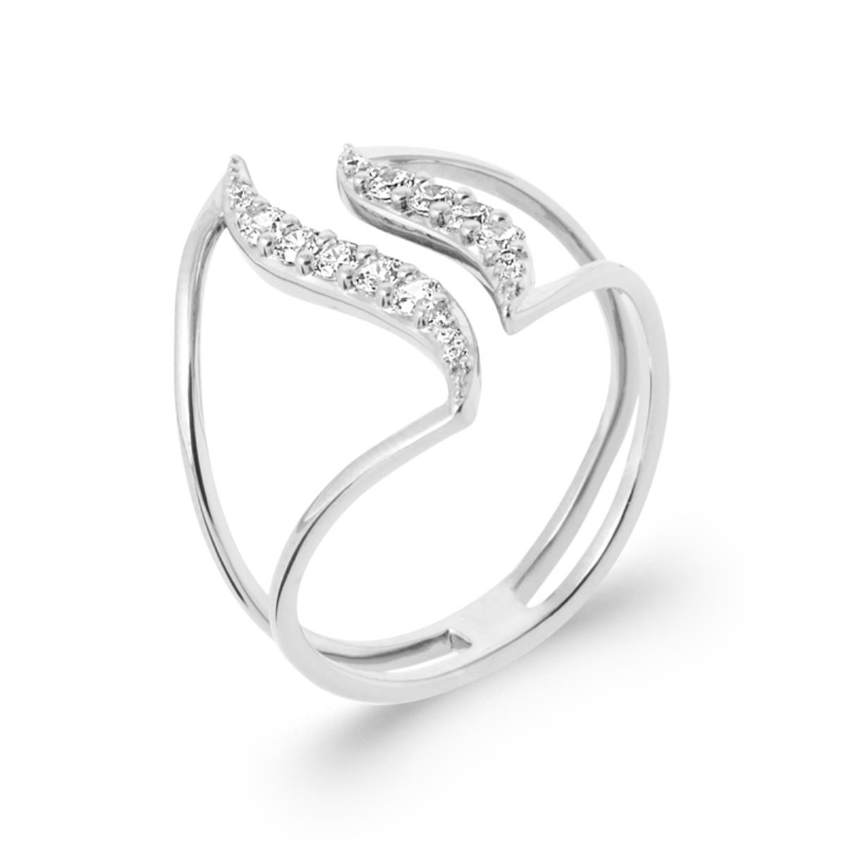 Bague ouverte pavée zirconium en argent 925 pour sublimer vos soirées