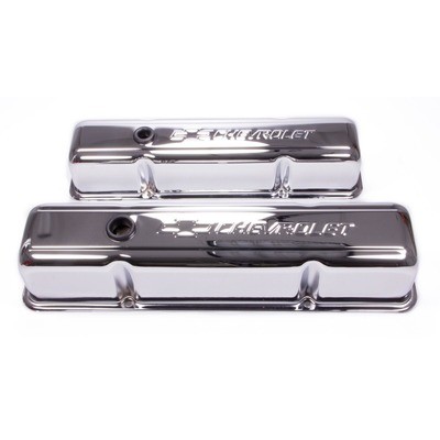 Proform 141-103, Pair Valve Cover for SB Chevy Tall Baffled Breather Hole Steel
