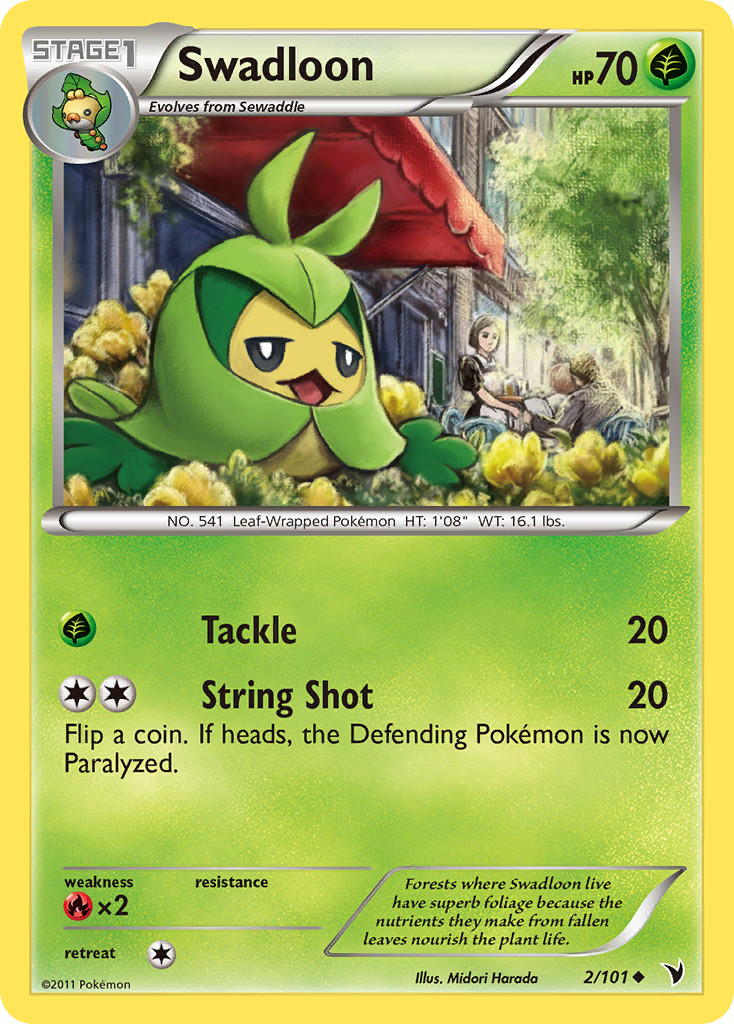 SWADLOON 2/101 UNCOMMON NOBLE VICTORIES POKEMON HP