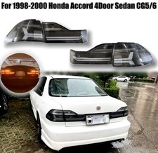 4pcs For 1998-2000 Honda Accord Cg56 Sedan Black Led Rear Tail Lights Assembly