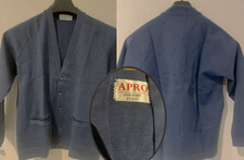 APRO Wool Jumper Cardigan Blue Size XS Warm Wool Nylon Blend Button 82.5cm Chest