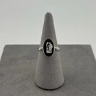Sterling Silver Wedgwood Cameo Ring | Black Jasperware | Vintage Gift