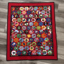 I Spy VIP Cranston Holiday Handmade Kids Quilt Wall Hanging Fabric Panel 34x40