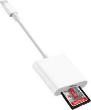 USB-C SD Card Reader for Iphone 15 16 17 Pro Max Air/Ipad/Mac/Macbook, 2-In-1 Di