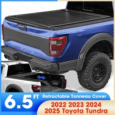 6.5ft Retractable Tonneau Cover for 2022 2023 2024 2025 Toyota Tundra 500 lbs