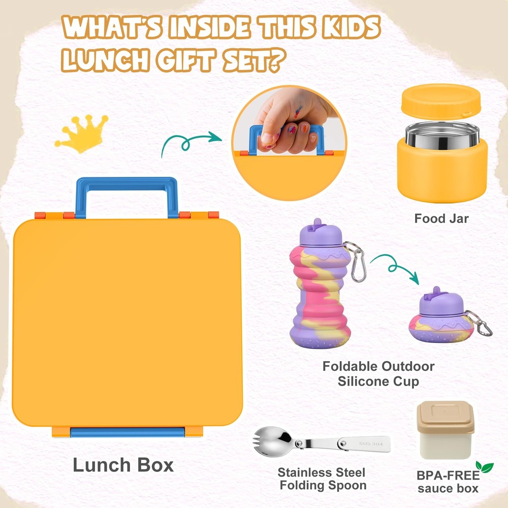 Insulated Kids Bento Lunch Box with 9oz Soup Thermo Container