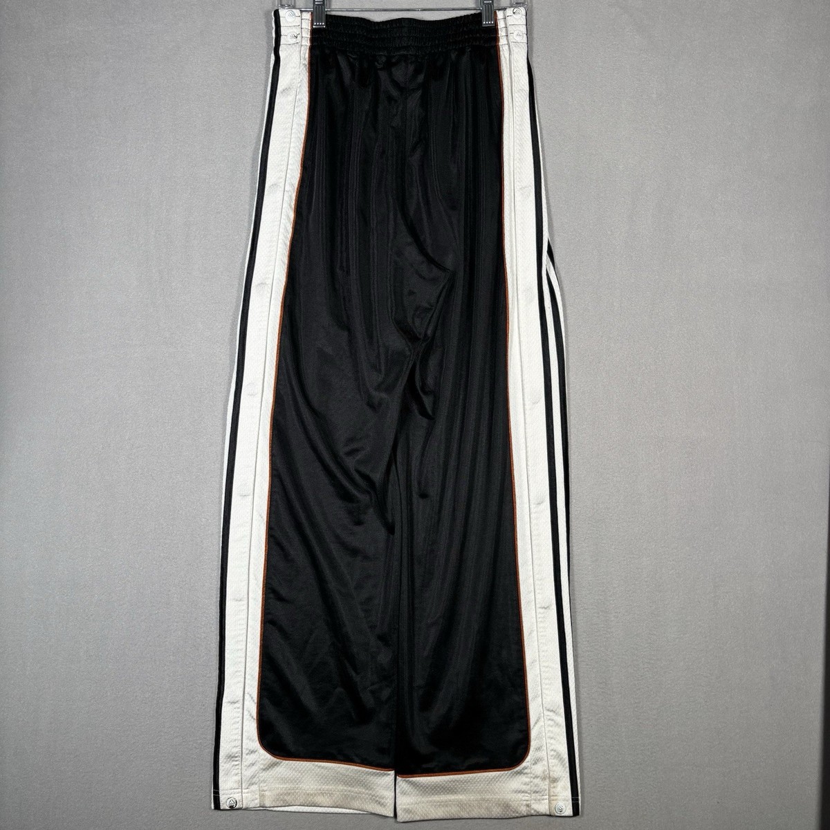 Vintage 90s Adidas Shiny Track Pants Mens Medium Black White Snap