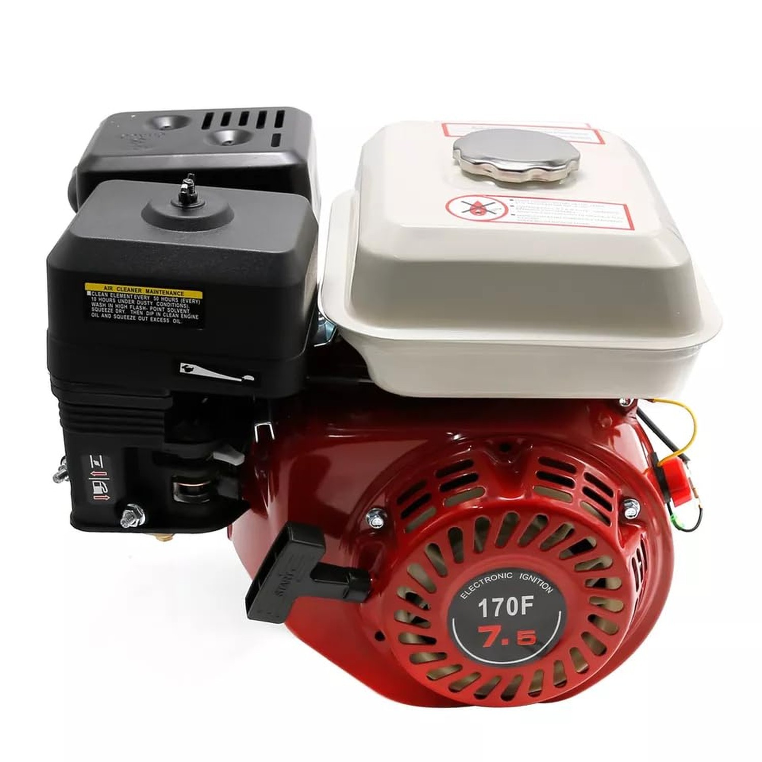 7.5HP 212cc Gas Engine,4-Stroke Horizontal Shaft 3/4"(19mm) Diameter Gasoline...