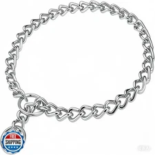 Dog Chain Collars, Metal Choke Link Dog Collar Choker Training Heavy Duty Sli