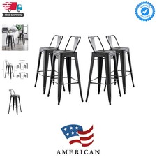 30  Metal Barstool Set of 2   Country Rustic Style with Low Back, Lightweight...
