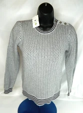 Hope & Henry Sweater Womens Medium Knit Pullover Button Top Casual Classic Style