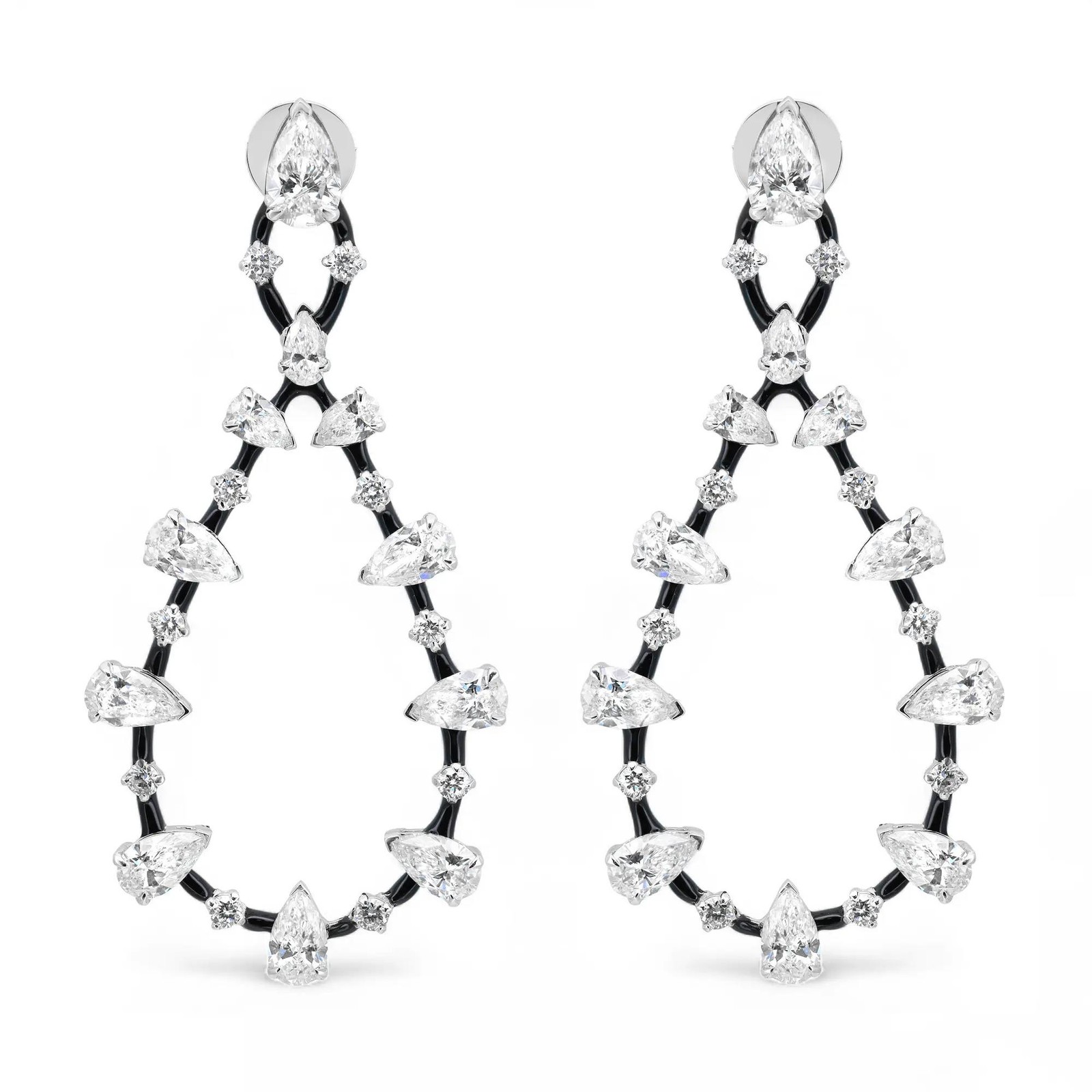 13.76Cttw Pear & Round Cut Lab Grown Diamond Long Drop Earrings