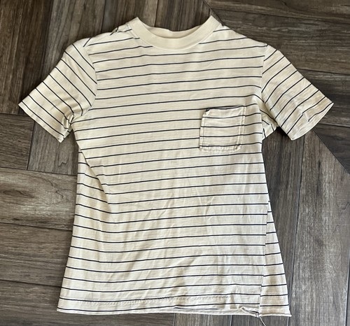 T-shirt vintage anni 60 cotone taschino a righe mod rockabilly piccola punto singolo