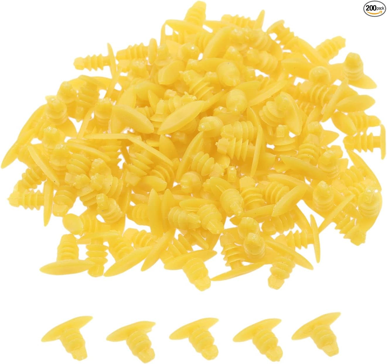 200Pcs Universal Auto Weatherstrip Retainer Clips, Plastic Push Rivet Bumper Fas