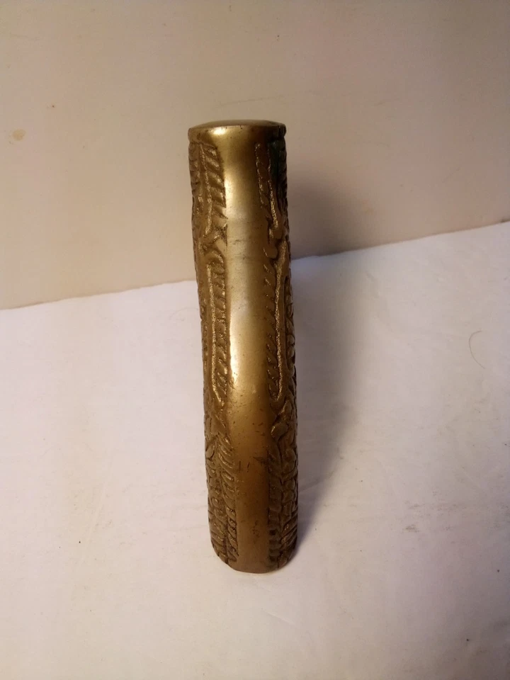 Antiguo bastón de LATÓN MANIJA topper CAÑA grabado CUERNO SINTÉTICO asta vintage Foto 4 de 4