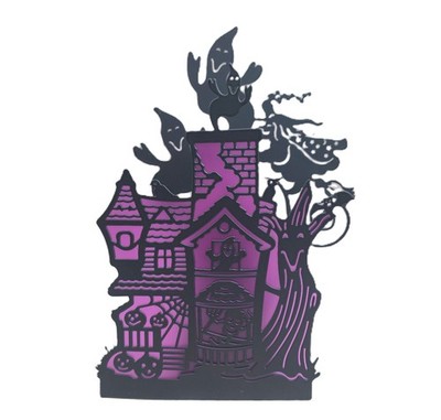PartyLite P8268 Ghostly House Wall Sconce w/ Glass Candle Holder NIB
