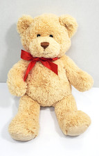 GUND Teddy Bear Plush Stuffed Animal Toy Tan Red Bow 320703 SOFT 12"