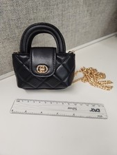 Mini tote Bags, Keychain Accessories Pendants Handbags-black/gold