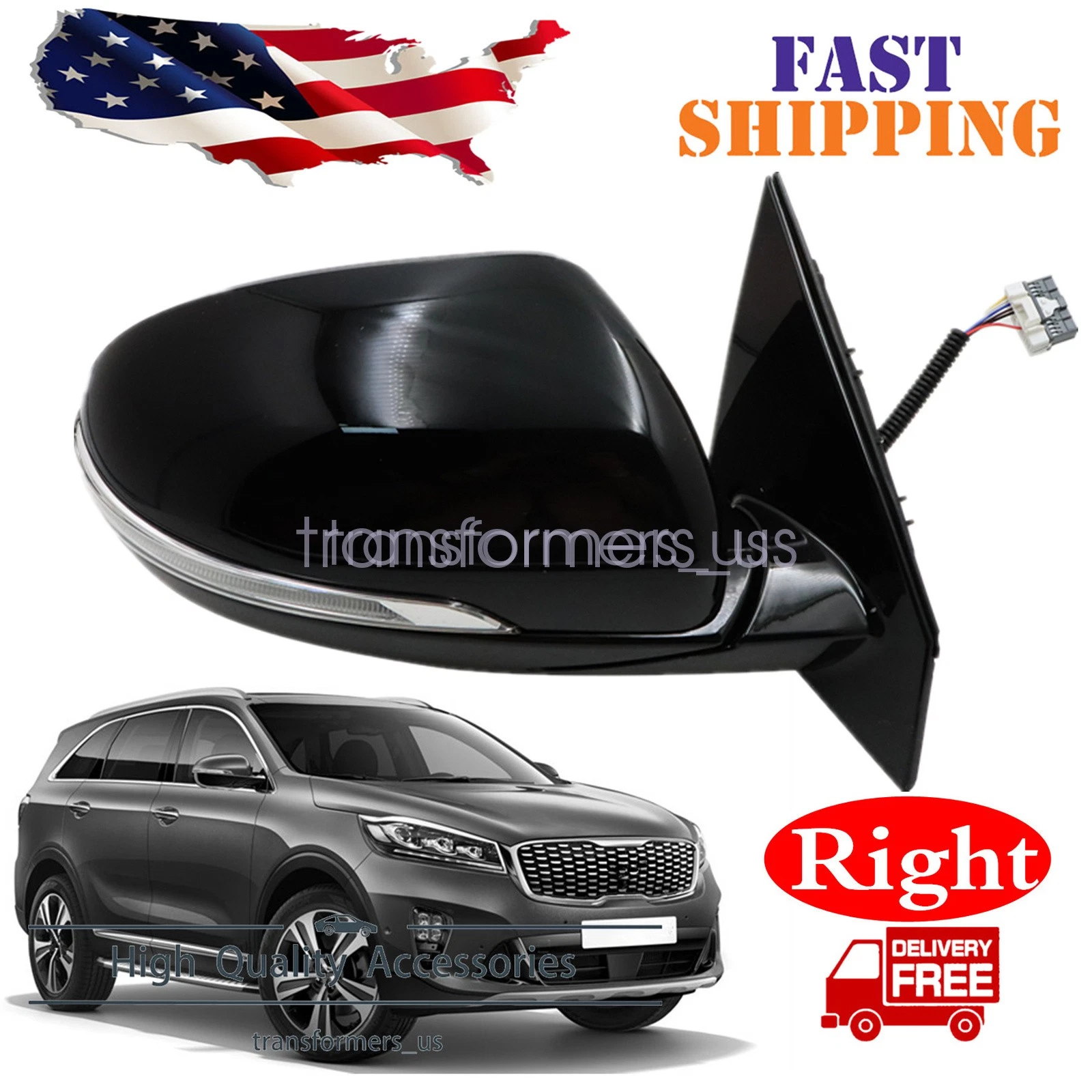 Mirrors Passenger Right Side Heated for 2016-2020 Kia Sorento 87620C6080
