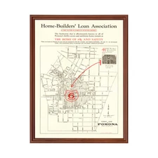 Old Map of Pomona, CA 1926 - Vintage Pomona California Art
