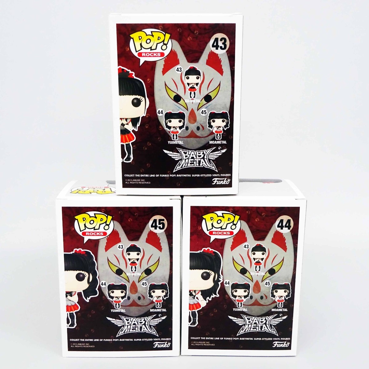 アイドル Funko Pop! SU-L YUIL MOAL BabyMetal Su-Metal Yuimetal Moametal Pop! Rocks 3PC Set Box